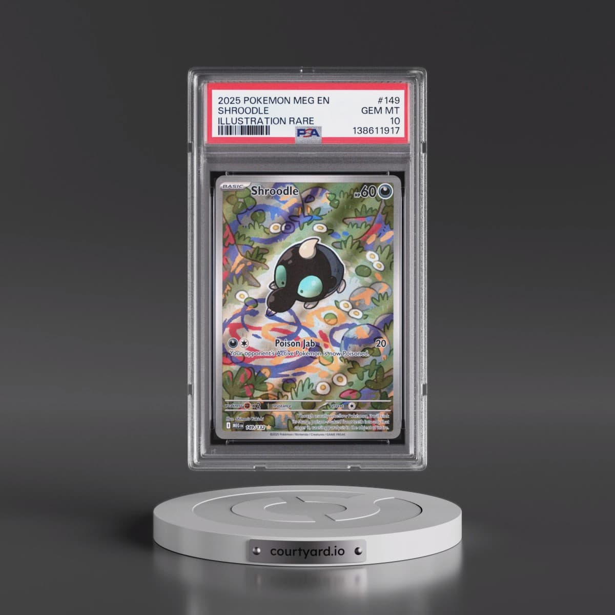 2025 Pokémon Meg EN-Mega Evolution #149 Shroodle - Illustration Rare (PSA 10 GEM MINT)