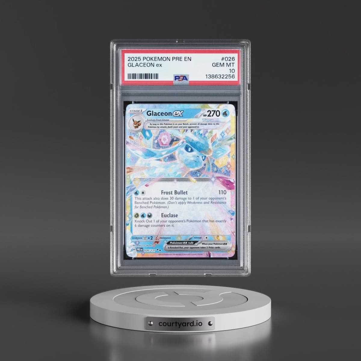 2025 Pokémon Pre EN-Prismatic Evolutions #026 Glaceon EX - Holo (PSA 10 GEM MINT)