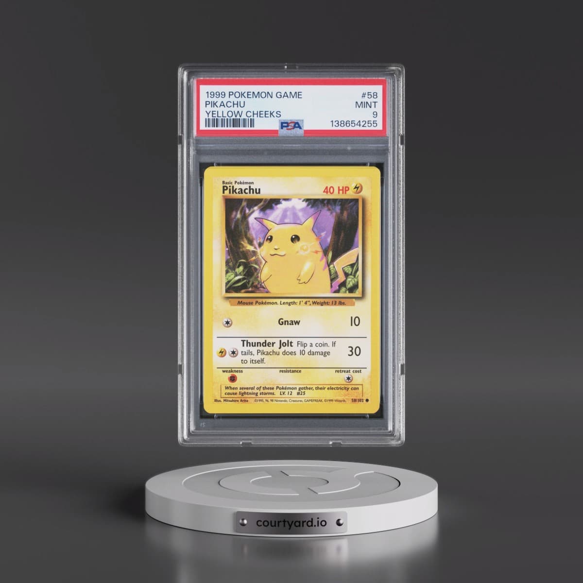 1999 Pokémon Game #58 Pikachu - Yellow Cheeks (PSA 9 MINT)