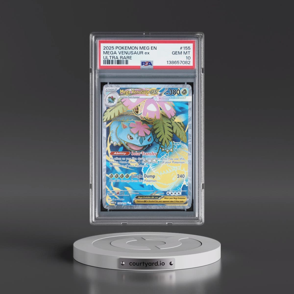 2025 Pokémon Meg EN-Mega Evolution #155 Mega Venusaur EX - Holo Ultra Rare (PSA 10 GEM MINT)