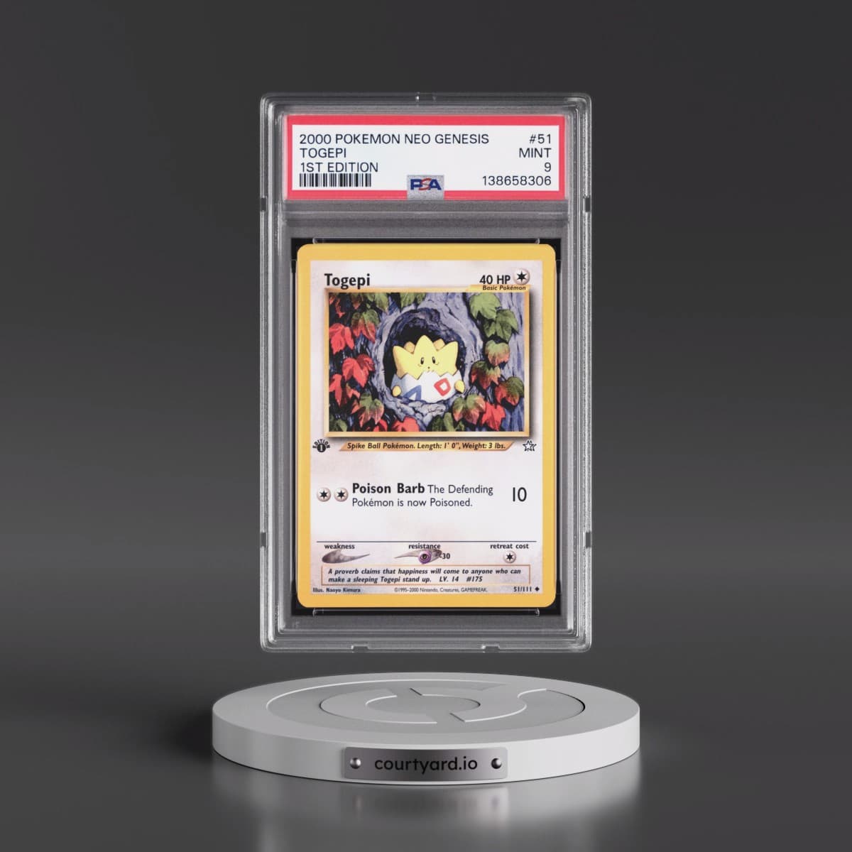 2000 Pokémon Neo Genesis #51 Togepi - 1st Edition (PSA 9 MINT)