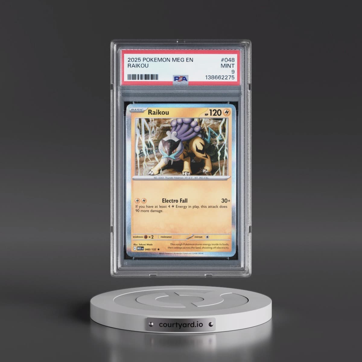2025 Pokémon Meg EN-Mega Evolution #048 Raikou (PSA 9 MINT)