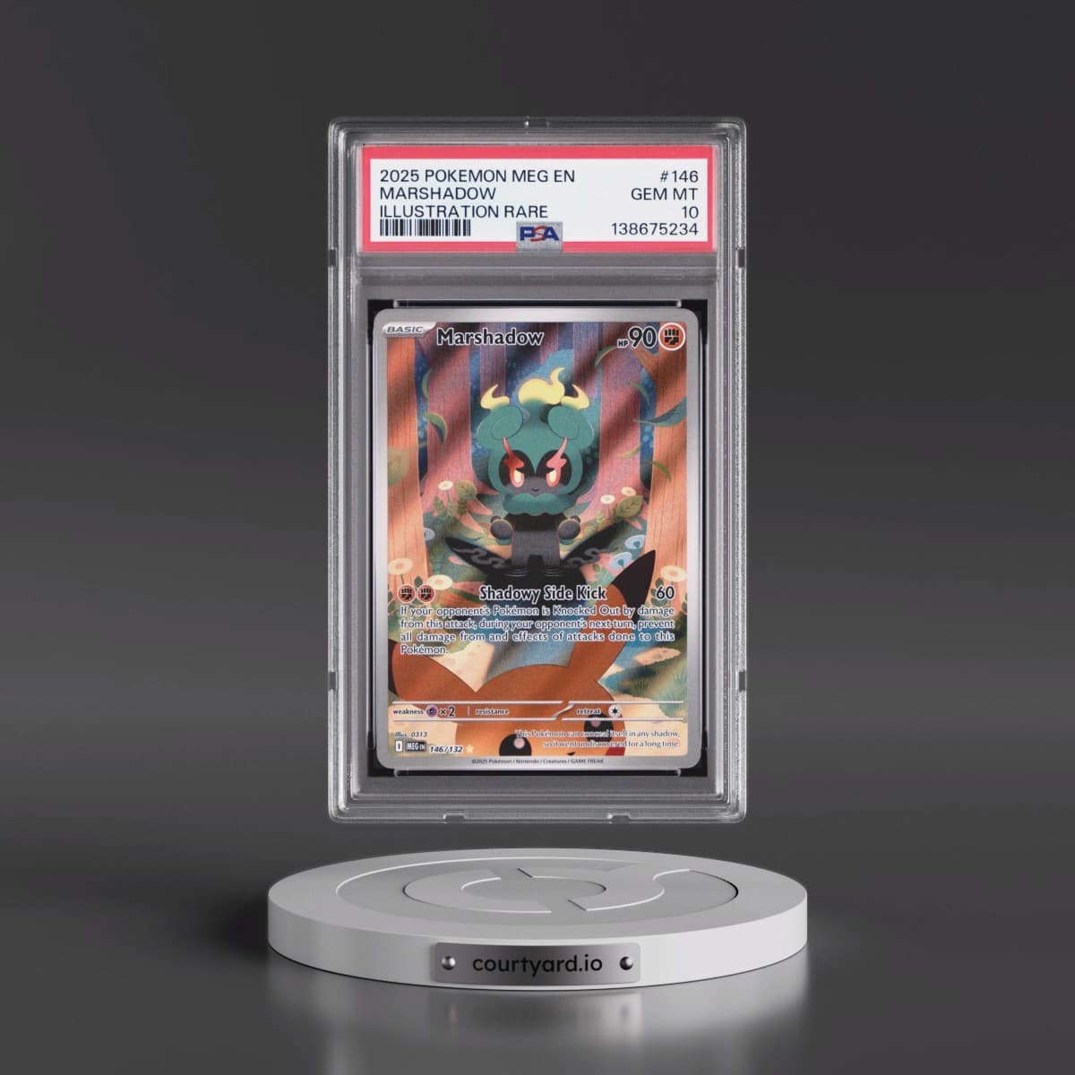 2025 Pokémon Meg EN-Mega Evolution #146 Marshadow - Illustration Rare (PSA 10 GEM MINT)