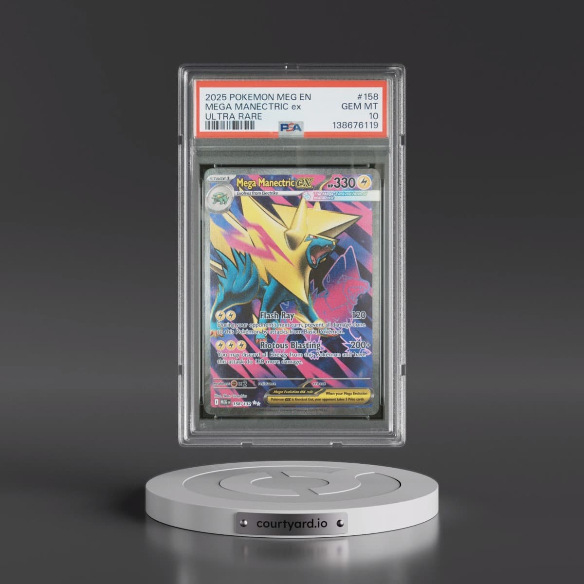2025 Pokémon Meg EN-Mega Evolution #158 Mega Manectric EX - Holo Ultra Rare (PSA 10 GEM MINT)