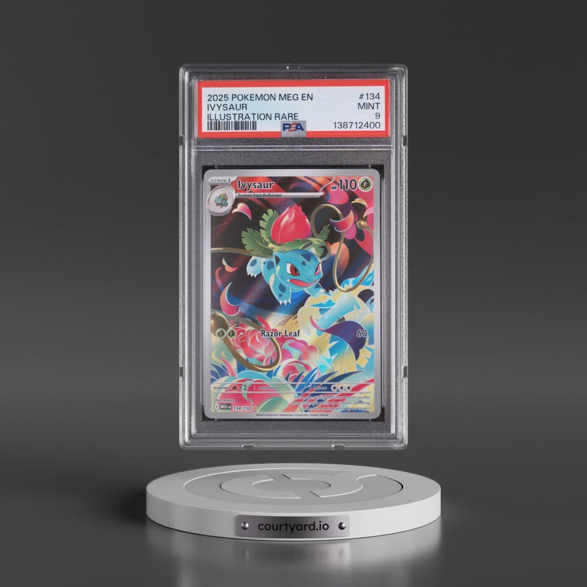 2025 Pokémon Meg EN-Mega Evolution #134 Ivysaur - Illustration Rare (PSA 9 MINT)