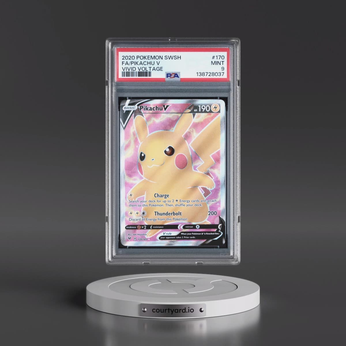 2020 Pokémon Sword & Shield Vivid Voltage #170 Pikachu V - Holo Full Art (PSA 9 MINT)