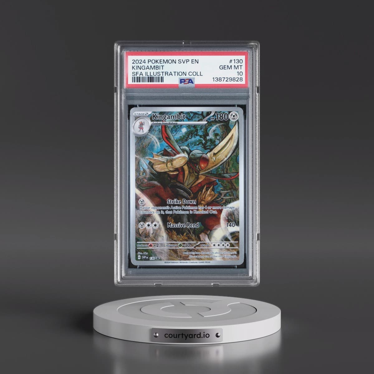 2024 Pokémon Svp EN-SV Black Star Promo #130 Kingambit - Shrouded Fable Illustration Collection (PSA 10 GEM MINT)