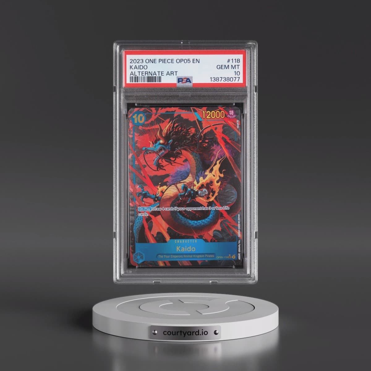 2023 One Piece OP05-Awakening of the New Era #118 Kaido - Alternate Art (PSA 10 GEM MINT)