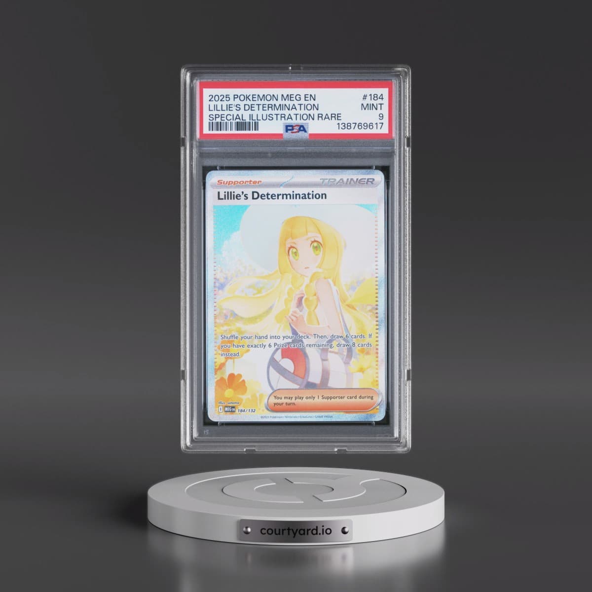 2025 Pokémon Meg EN-Mega Evolution #184 Lillie's Determination - Special Illustration Rare (PSA 9 MINT)