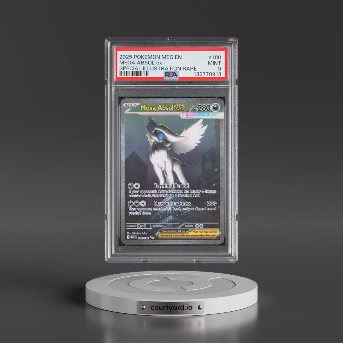 2025 Pokémon Meg EN-Mega Evolution #180 Mega Absol EX - Holo Special Illustration Rare (PSA 9 MINT)
