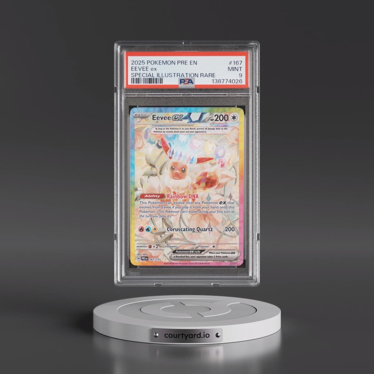 2025 Pokémon Pre EN-Prismatic Evolutions #167 Eevee EX - Holo Special Illustration Rare (PSA 9 MINT)