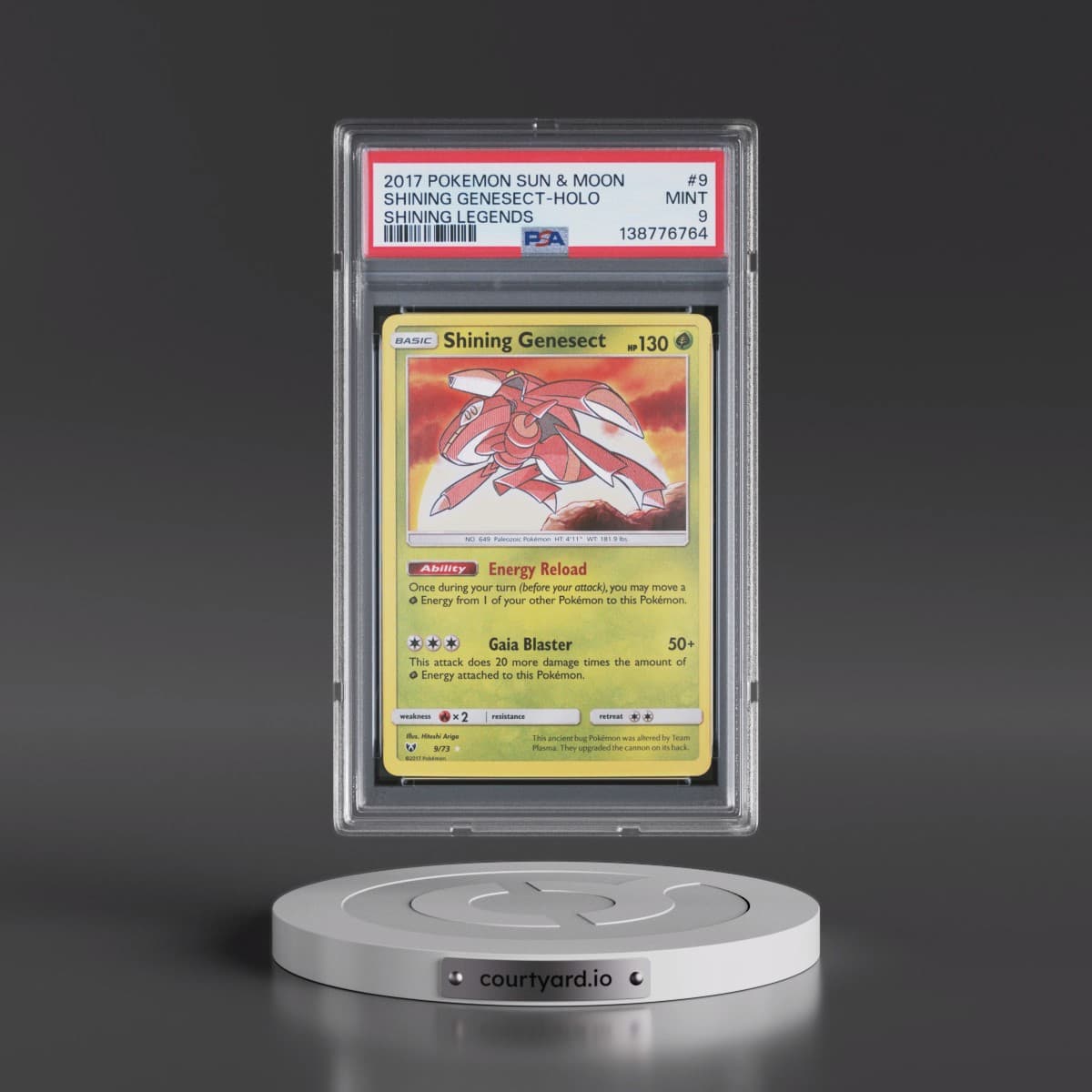 2017 Pokémon Sun & Moon Shining Legends #9 Shining Genesect - Holo Holo (PSA 9 MINT)