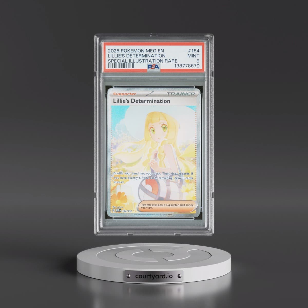 2025 Pokémon Meg EN-Mega Evolution #184 Lillie's Determination - Special Illustration Rare (PSA 9 MINT)