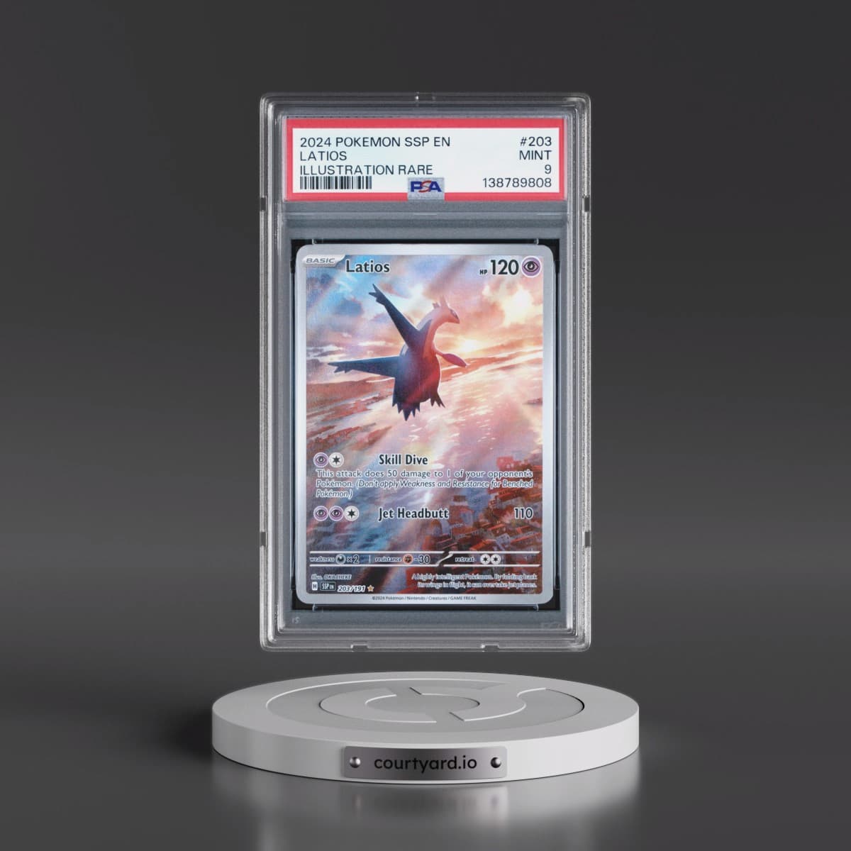 2024 Pokémon Ssp EN-Surging Sparks #203 Latios - Illustration Rare (PSA 9 MINT)