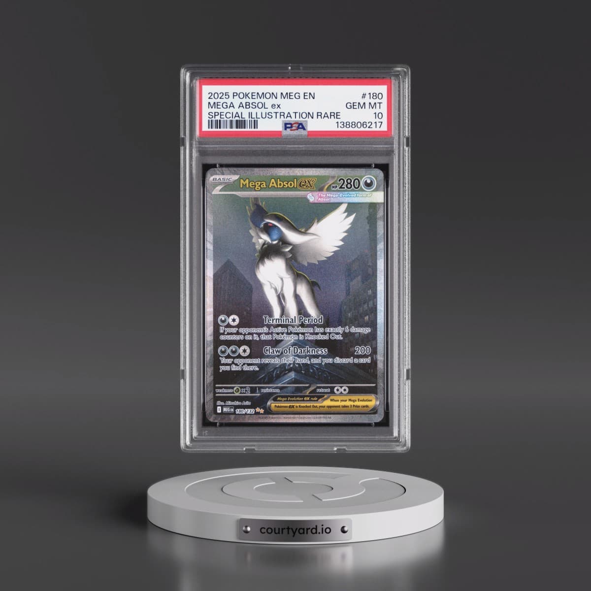 2025 Pokémon Meg EN-Mega Evolution #180 Mega Absol EX - Holo Special Illustration Rare (PSA 10 GEM MINT)