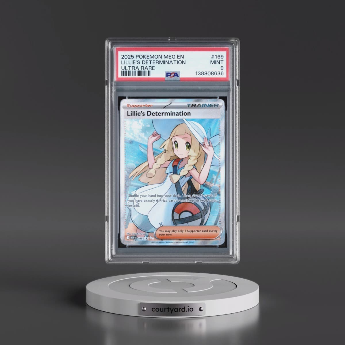 2025 Pokémon Meg EN-Mega Evolution #169 Lillie's Determination - Ultra Rare (PSA 9 MINT)