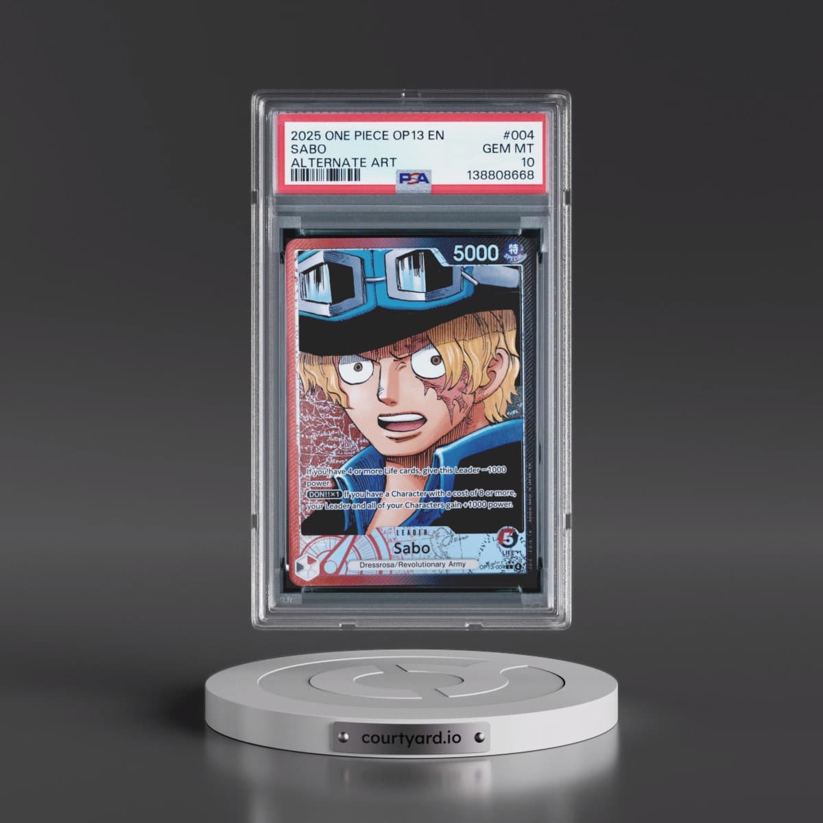 2025 One Piece OP13-Carrying on His Will #004 Sabo - Alternate Art (PSA 10 GEM MINT)