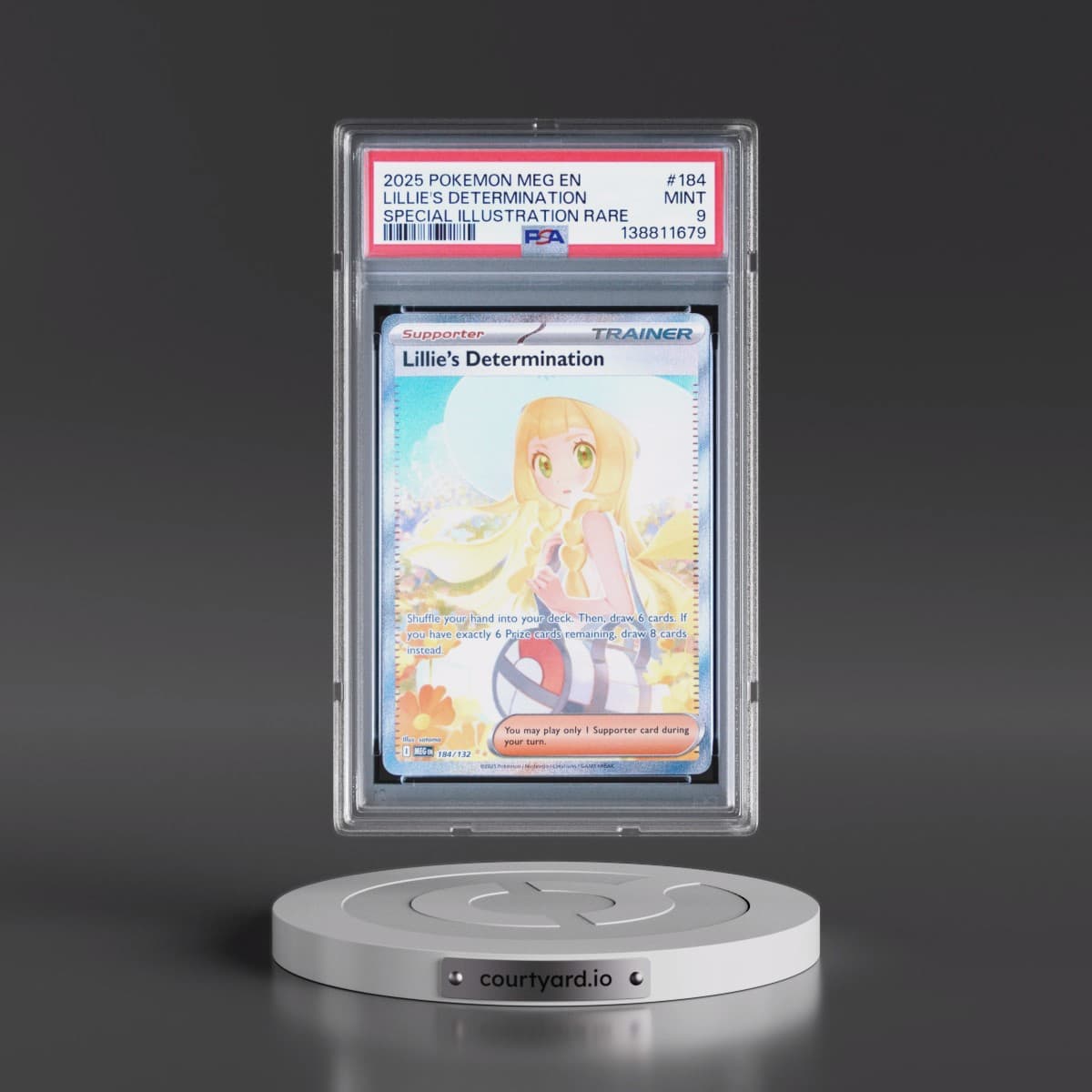 2025 Pokémon Meg EN-Mega Evolution #184 Lillie's Determination - Special Illustration Rare (PSA 9 MINT)