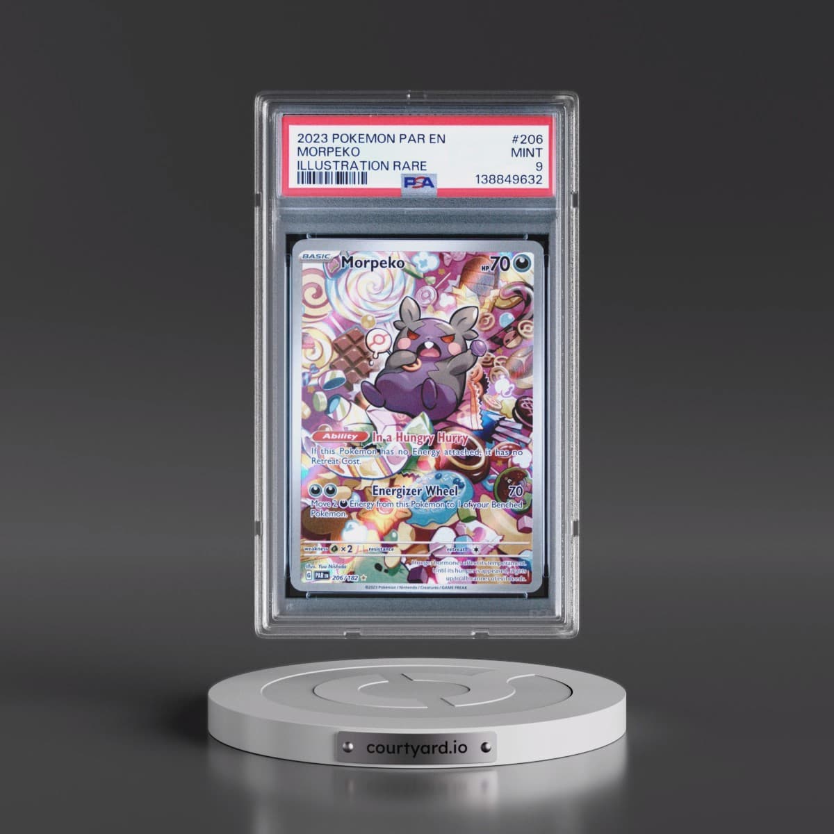 2023 Pokémon Par EN-Paradox Rift #206 Morpeko - Illustration Rare (PSA 9 MINT)