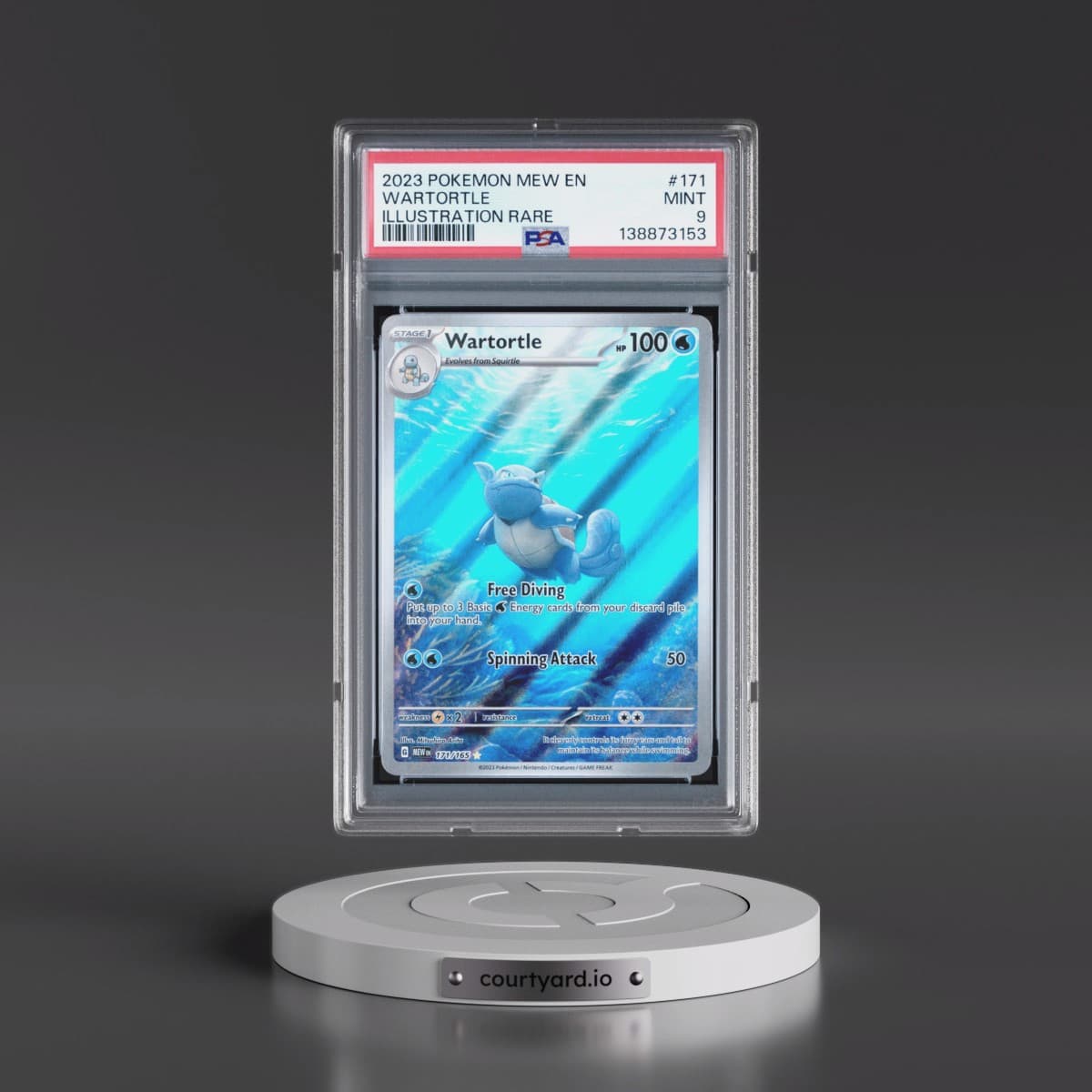2023 Pokémon Mew EN-151 #171 Wartortle - Illustration Rare (PSA 9 MINT)