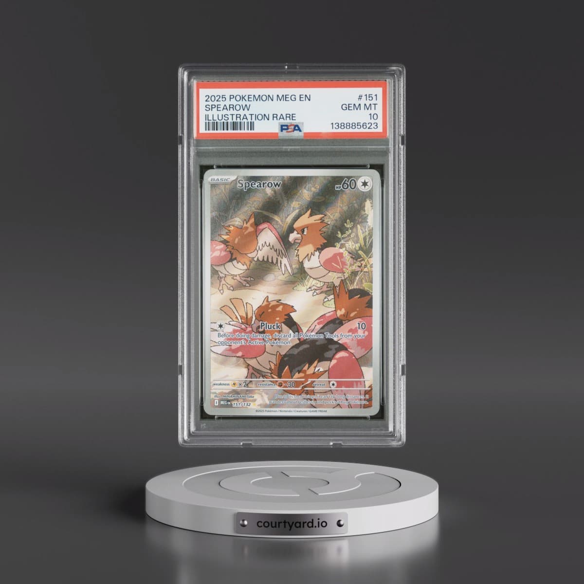 2025 Pokémon Meg EN-Mega Evolution #151 Spearow - Illustration Rare (PSA 10 GEM MINT)