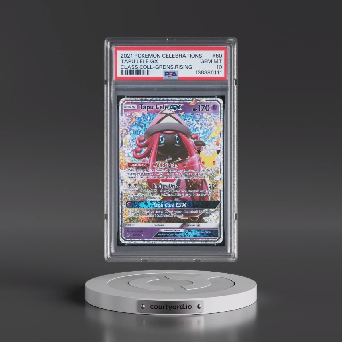2021 Pokémon Celebrations Classic Collection #60 Tapu Lele GX - Holo (PSA 10 GEM MINT)