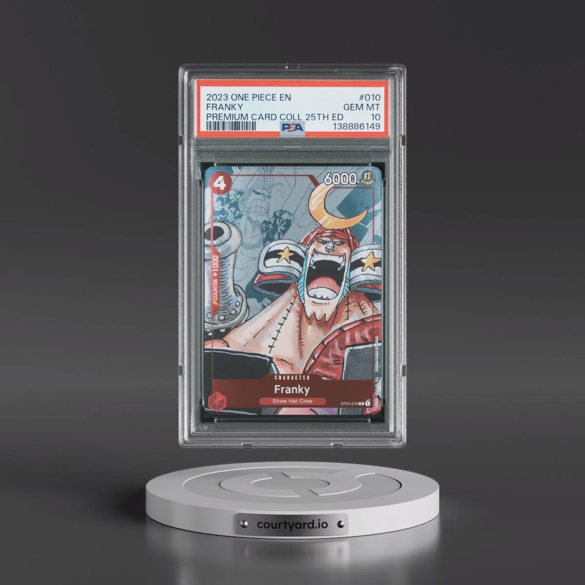 2023 One Piece Premium Bandai Premium Card Collection 25th Edition #010 Franky (PSA 10 GEM MINT)