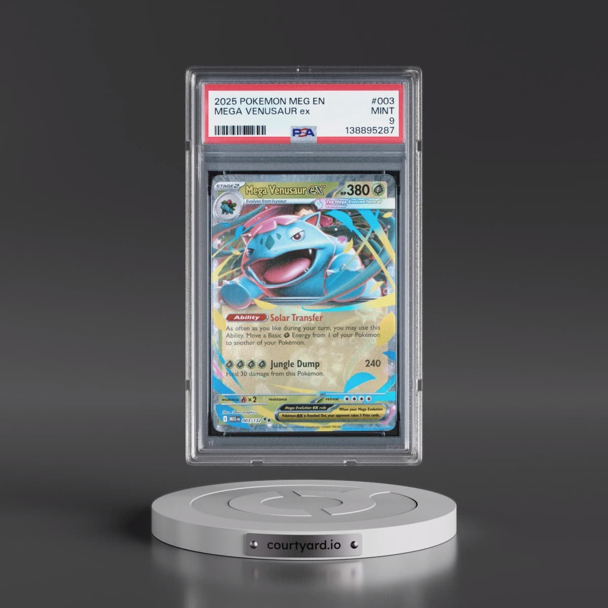 2025 Pokémon Meg EN-Mega Evolution #003 Mega Venusaur EX - Holo (PSA 9 MINT)