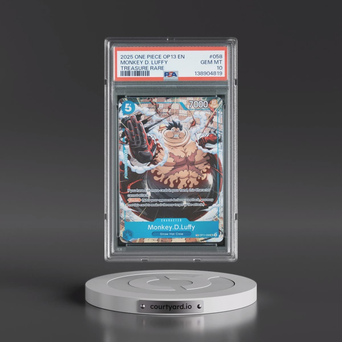2025 One Piece OP13-Carrying on His Will #058 Monkey D. Luffy - Treasure Rare (PSA 10 GEM MINT)