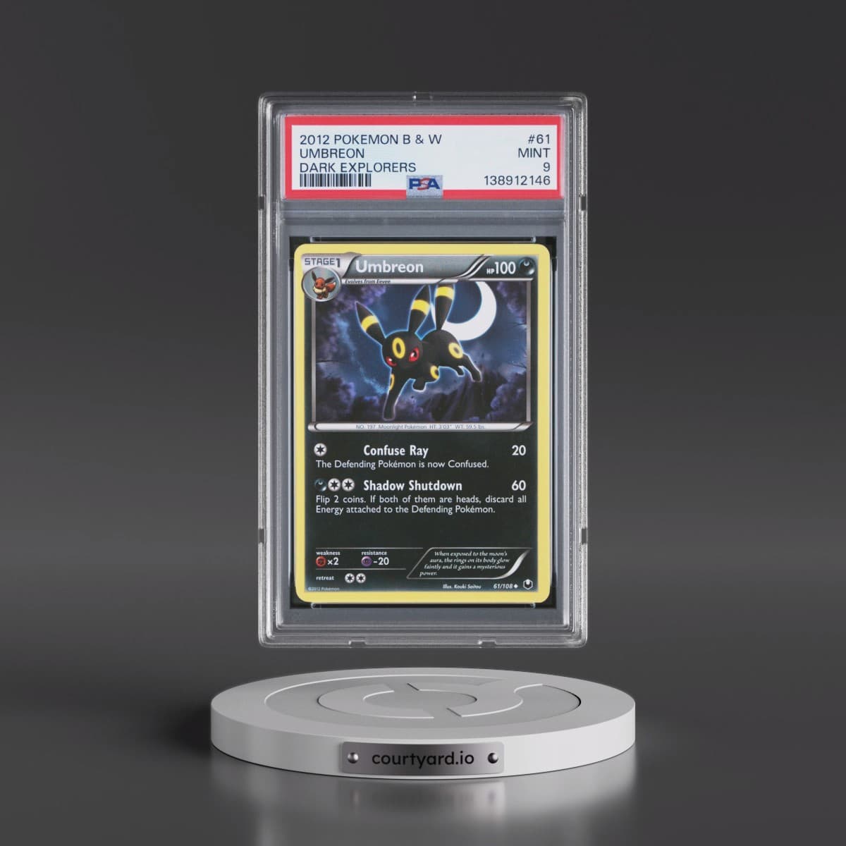 2012 Pokémon Black & White Dark Explorers #61 Umbreon (PSA 9 MINT)