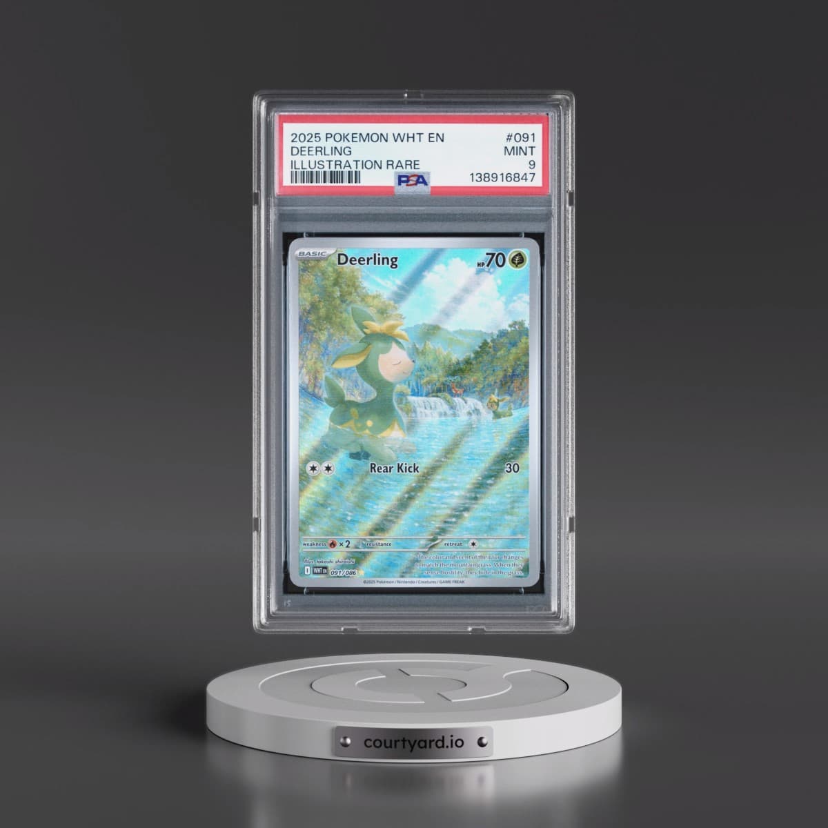2025 Pokémon Wht EN-White Flare #091 Deerling - Illustration Rare (PSA 9 MINT)