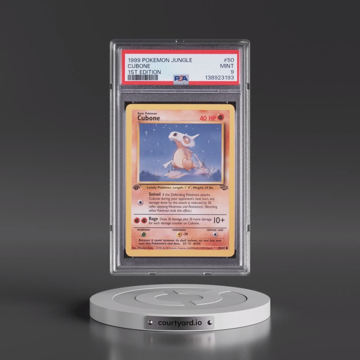 1999 Pokémon Jungle #50 Cubone - 1st Edition (PSA 9 MINT)
