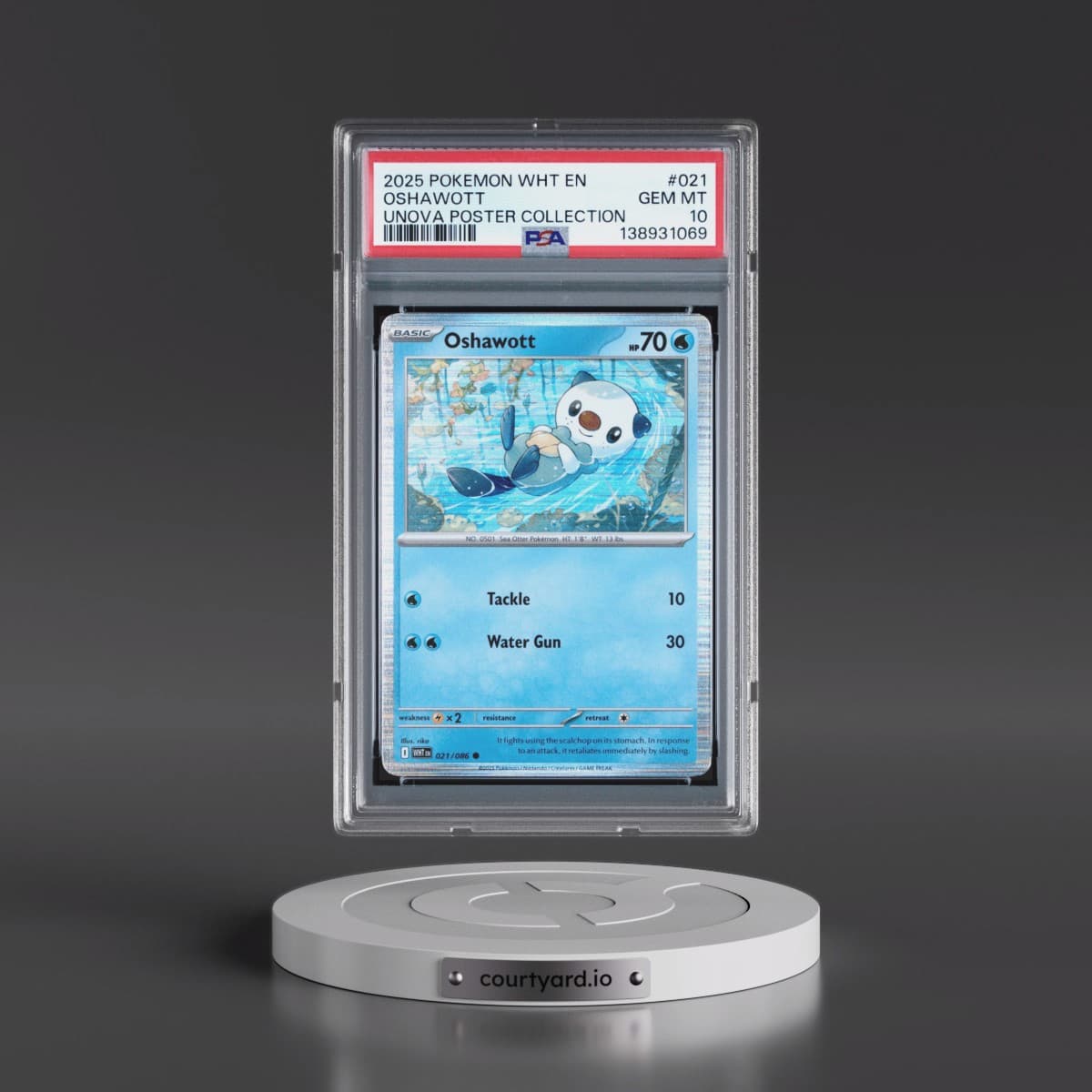 2025 Pokémon Wht EN-White Flare #021 Oshawott - Unova Poster Collection (PSA 10 GEM MINT)