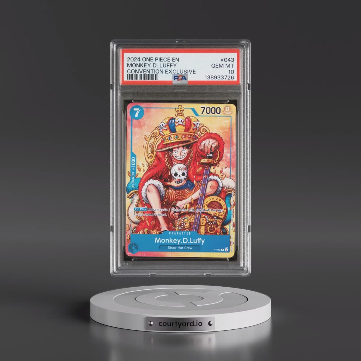 2024 One Piece Promos #043 Monkey D. Luffy - Convention Exclusive (PSA 10 GEM MINT)