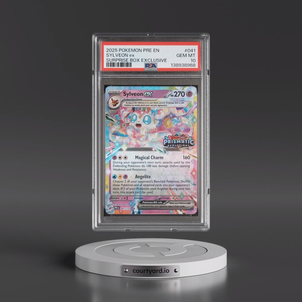 2025 Pokémon Pre EN-Prismatic Evolutions #041 Sylveon EX - Holo Surprise Box Exclusive (PSA 10 GEM MINT)