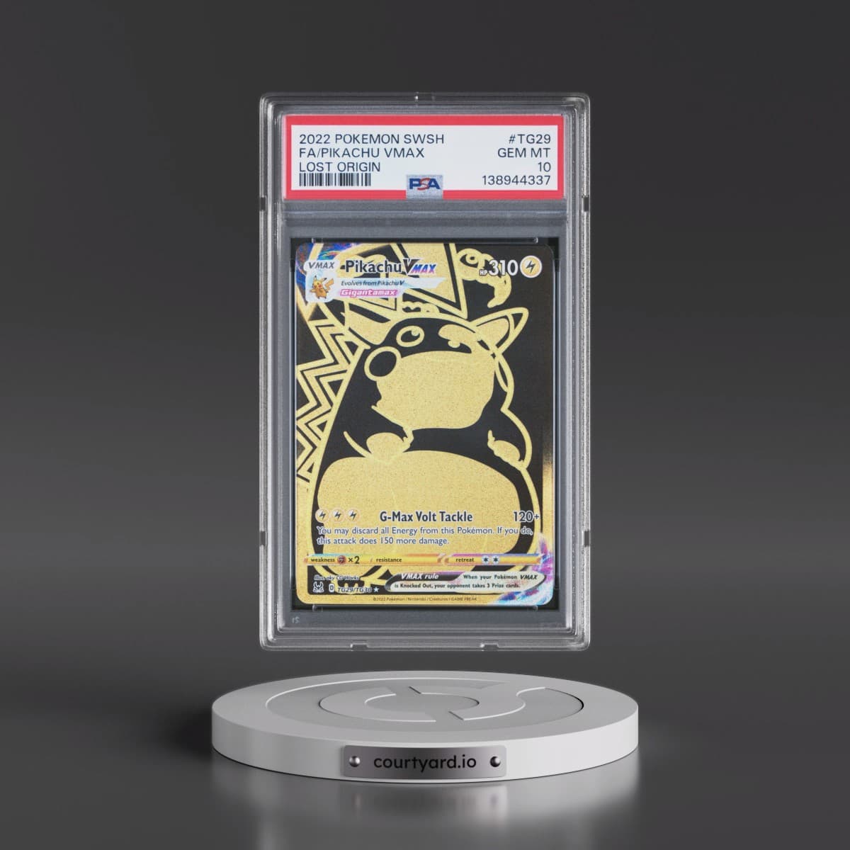 2022 Pokémon Sword & Shield Lost Origin #TG29 Pikachu Vmax - Full Art (PSA 10 GEM MINT)
