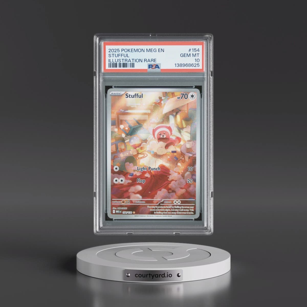 2025 Pokémon Meg EN-Mega Evolution #154 Stufful - Illustration Rare (PSA 10 GEM MINT)