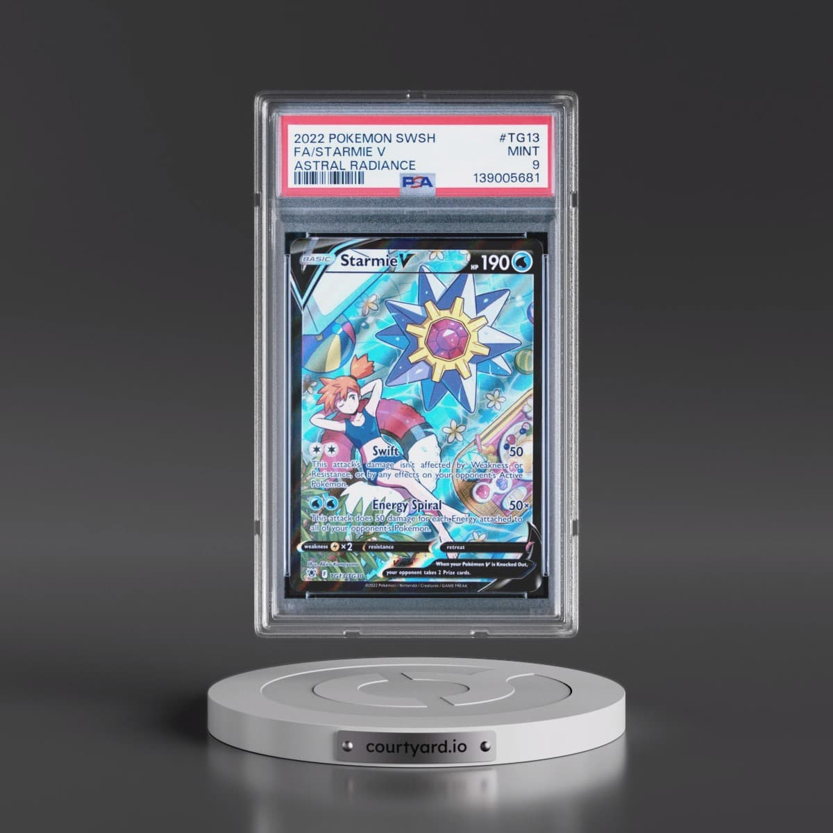 2022 Pokémon Sword & Shield Astral Radiance #TG13 Starmie V - Holo Full Art (PSA 9 MINT)