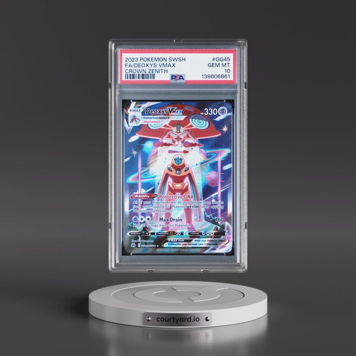 2023 Pokémon Sword and Shield Crown Zenith #GG45 Deoxys Vmax - Full Art (PSA 10 GEM MINT)