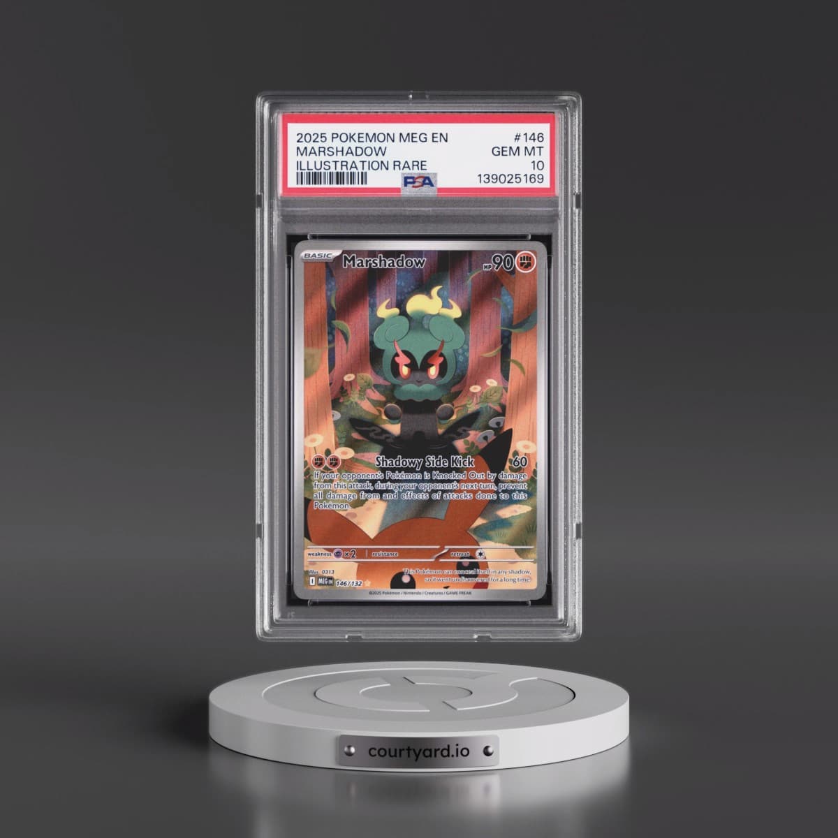 2025 Pokémon Meg EN-Mega Evolution #146 Marshadow - Illustration Rare (PSA 10 GEM MINT)
