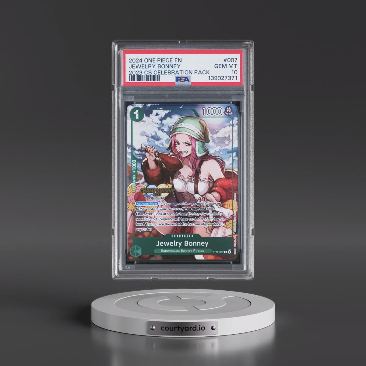 2024 One Piece Championship 2023 Celebration Pack #007 Jewelry Bonney (PSA 10 GEM MINT)