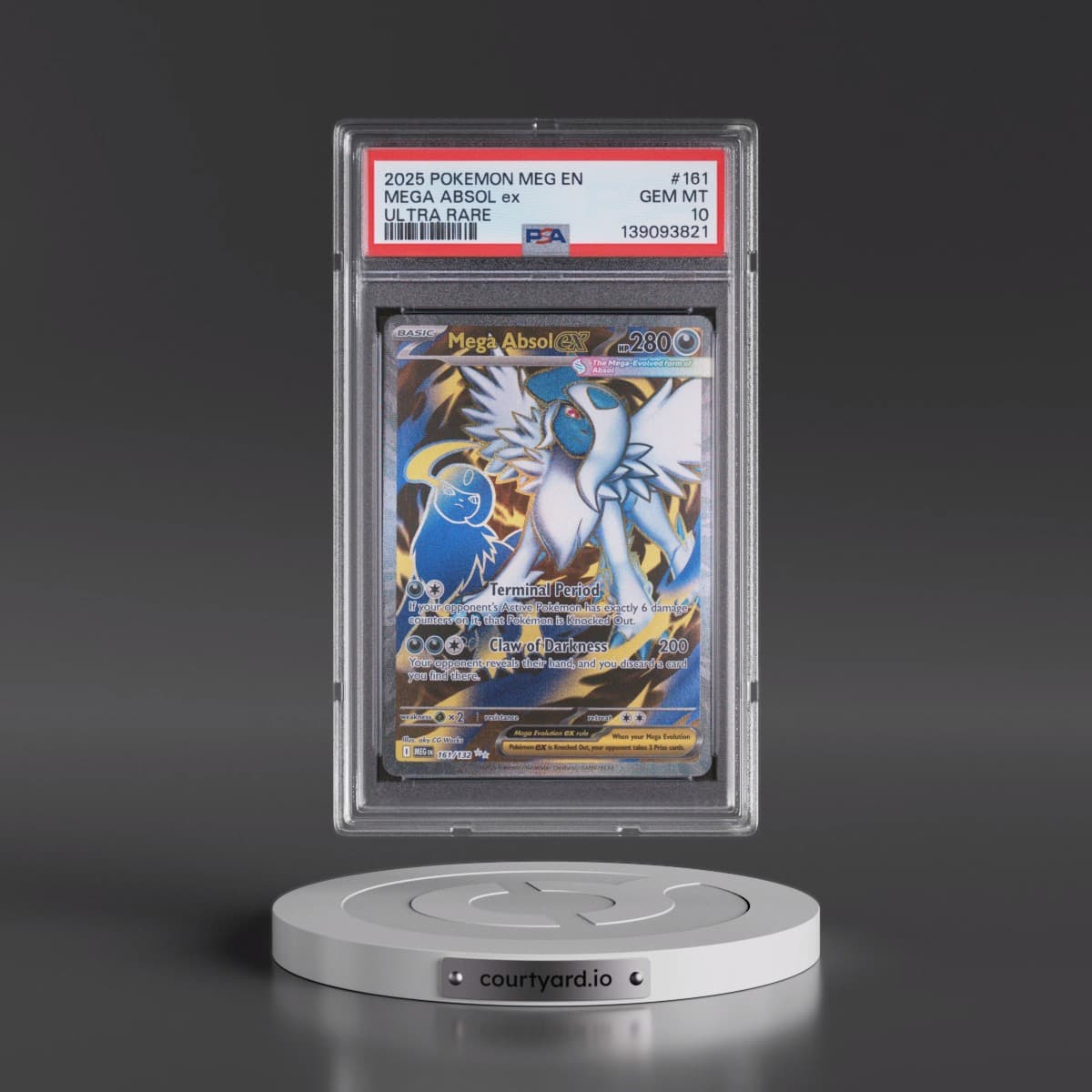 2025 Pokémon Meg EN-Mega Evolution #161 Mega Absol EX - Holo Ultra Rare (PSA 10 GEM MINT)