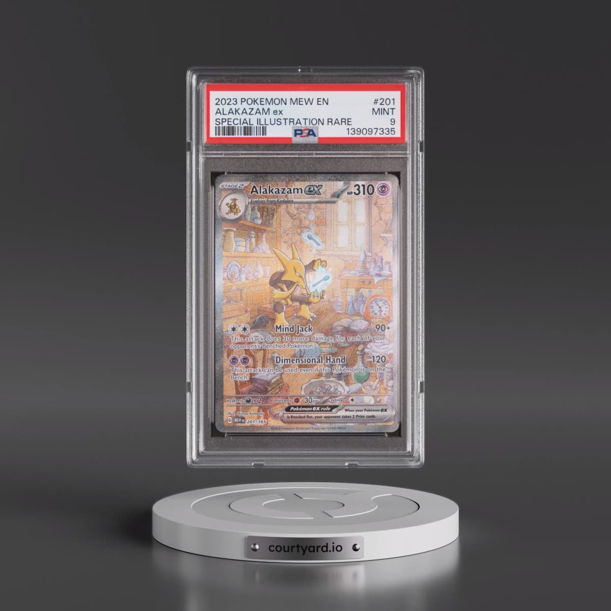 2023 Pokémon Mew EN-151 #201 Alakazam EX - Holo Special Illustration Rare (PSA 9 MINT)