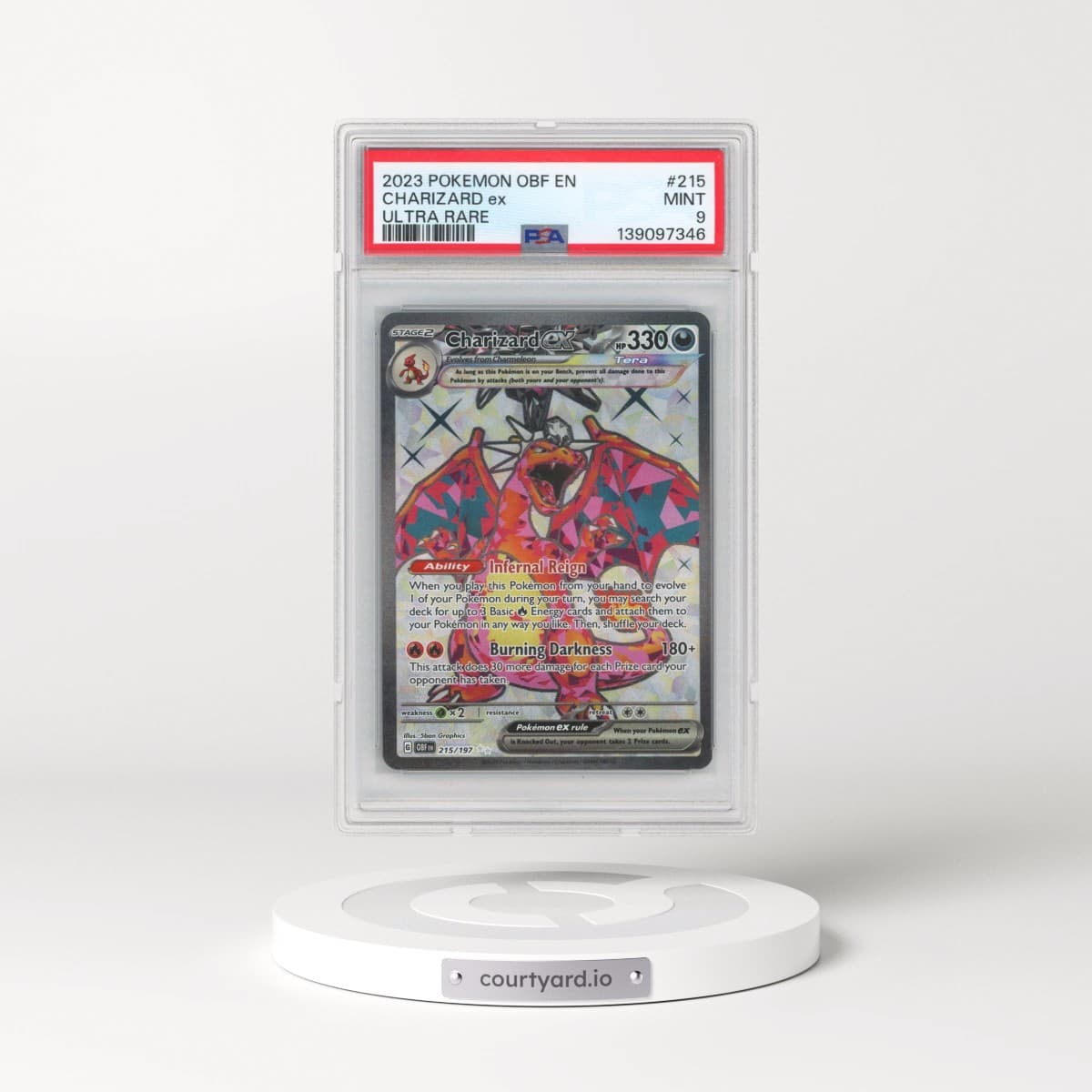 2023 Pokémon Obf EN-Obsidian Flames #215 Charizard EX - Holo Ultra Rare (PSA 9 MINT)