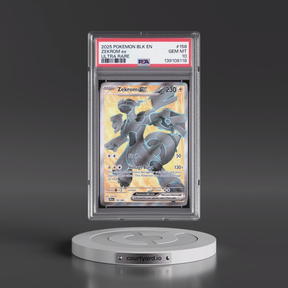 2025 Pokémon Blk EN-Black Bolt #158 Zekrom EX - Holo Ultra Rare (PSA 10 GEM MINT)