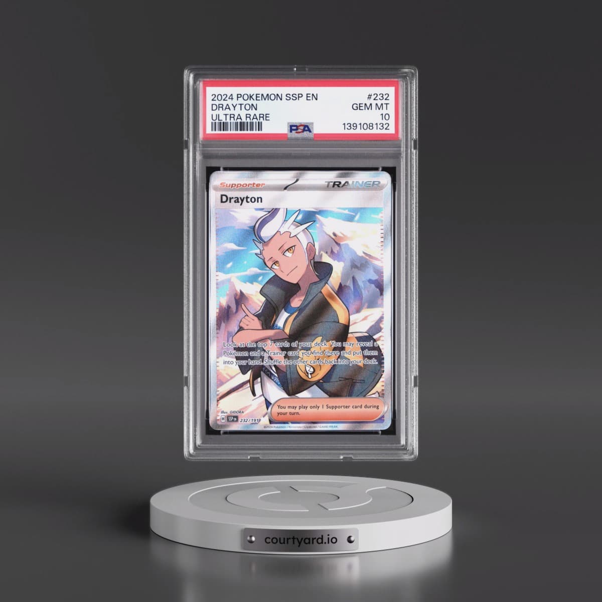 2024 Pokémon Ssp EN-Surging Sparks #232 Drayton - Ultra Rare (PSA 10 GEM MINT)