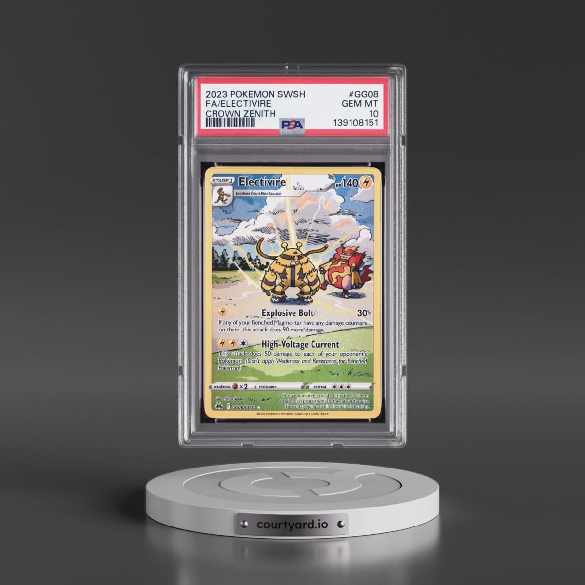 2023 Pokémon Sword and Shield Crown Zenith #GG08 Electivire - Full Art (PSA 10 GEM MINT)