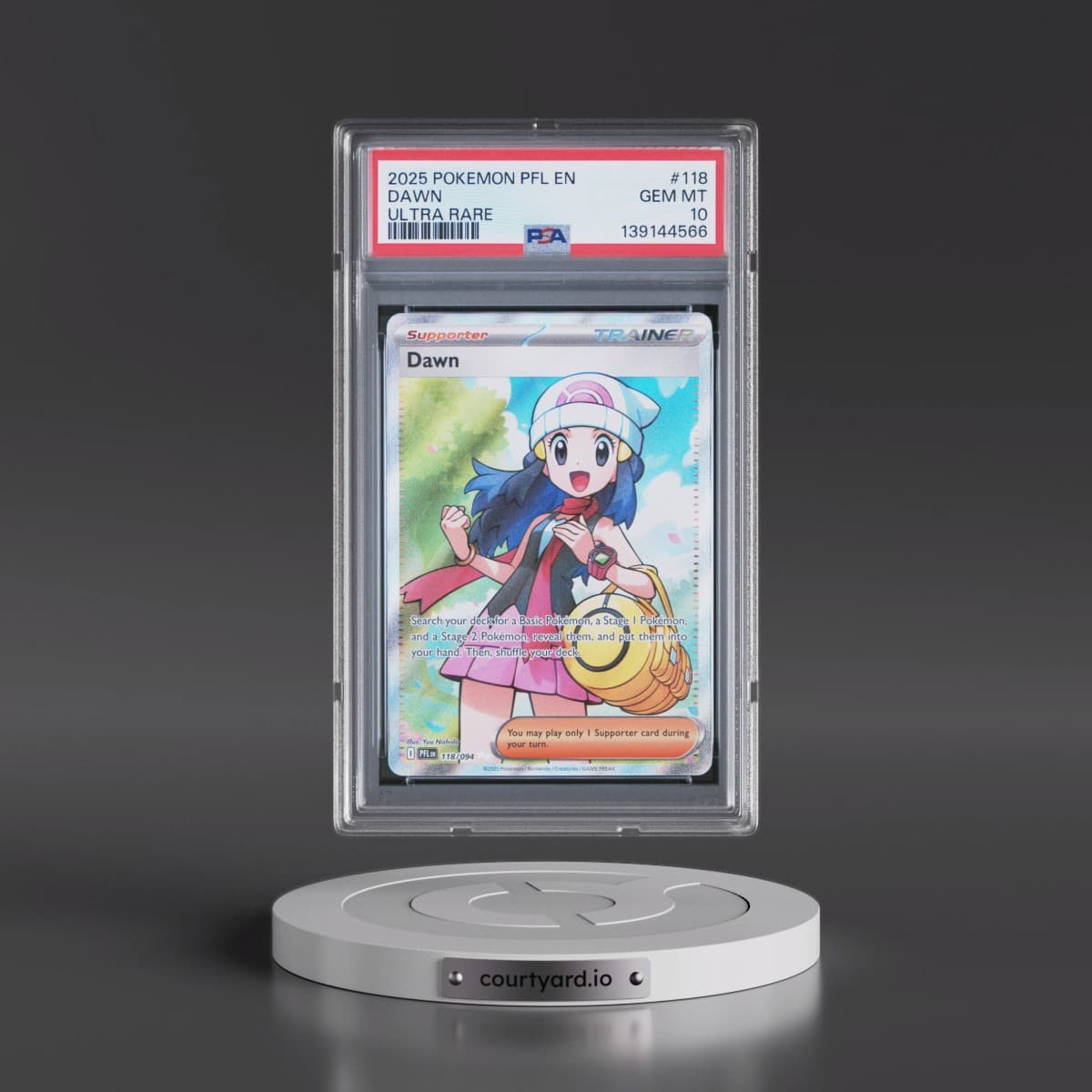 2025 Pokémon Pfl EN-Phantasmal Flames #118 Dawn - Ultra Rare (PSA 10 GEM MINT)