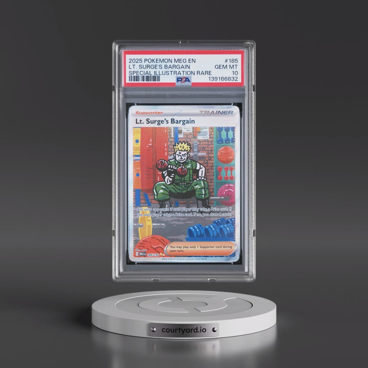 2025 Pokémon Meg EN-Mega Evolution #185 LT. Surge's Bargain - Special Illustration Rare (PSA 10 GEM MINT)