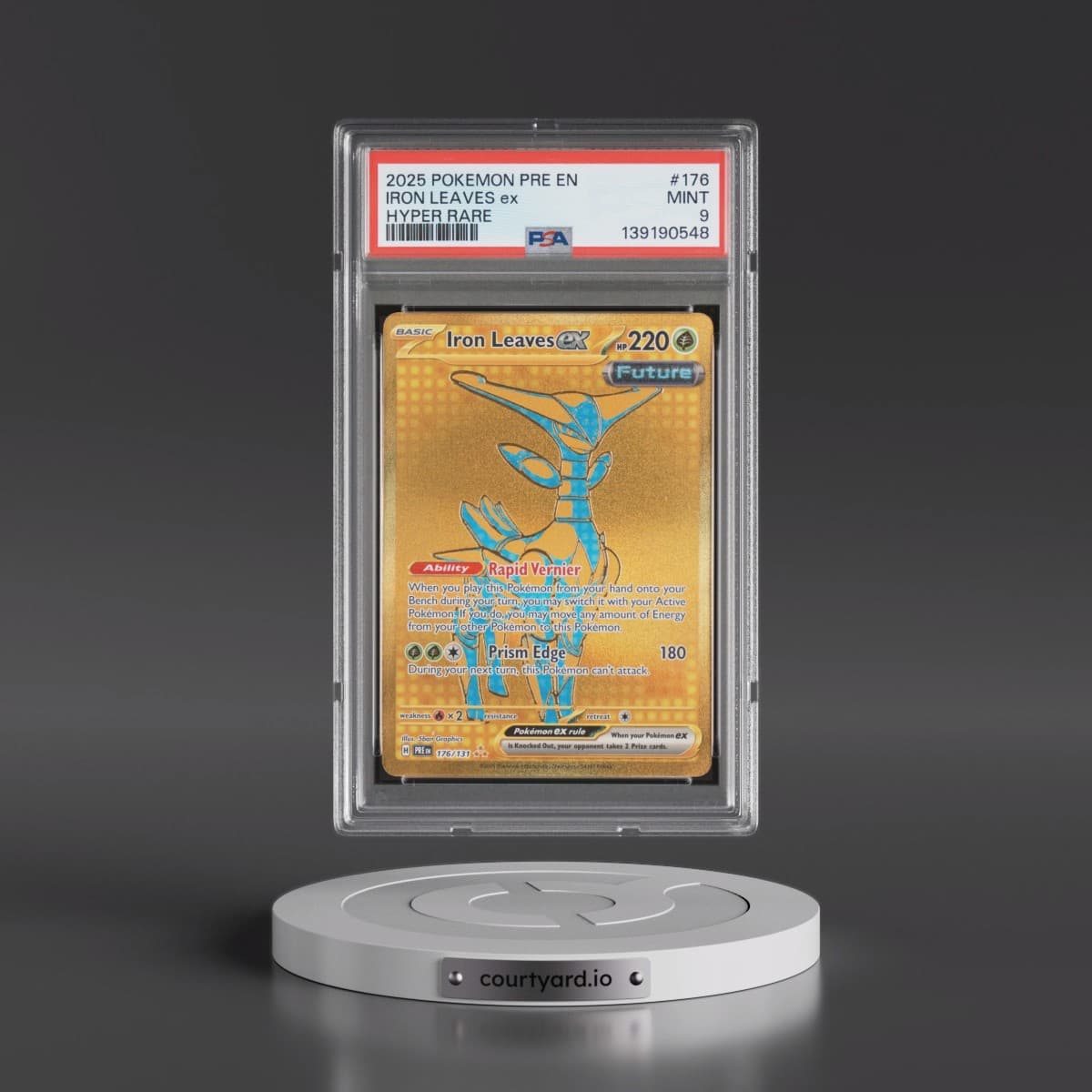 2025 Pokémon Pre EN-Prismatic Evolutions #176 Iron Leaves EX - Holo Hyper Rare (PSA 9 MINT)